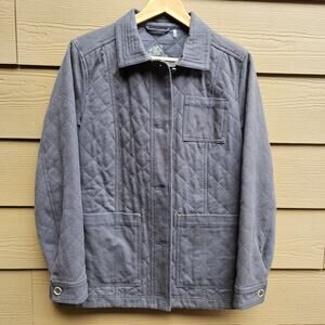 Pendleton Women's Jacket Small Gray Quilted Barn Chore Coat Jacket Cotton